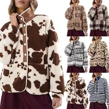 Женские рубашки из денима на пуговицах, повседневные, с длинным рукавом, с V-образным вырезом, из шамбре, блузка, топ M коричневый