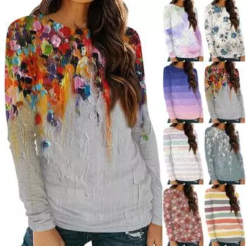 Женские рубашки с длинным рукавом и круглым вырезом, базовая футболка, повседневный топ, осенняя модная туника, облегающие футболки XXL