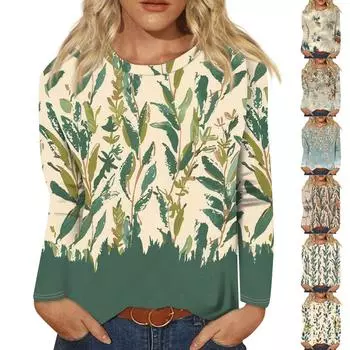 Женские рубашки с длинным рукавом и круглым вырезом, базовая футболка, повседневный топ, осенняя модная туника, облегающие футболки L