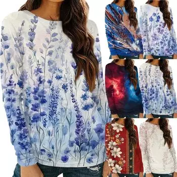 Женские рубашки с длинным рукавом и круглым вырезом, базовая футболка, повседневный топ, модные осенние наряды, приталенные футболки L синий