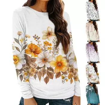 Женские рубашки с длинным рукавом и круглым вырезом, базовая футболка, повседневный топ, модные осенние наряды, приталенные футболки M циан