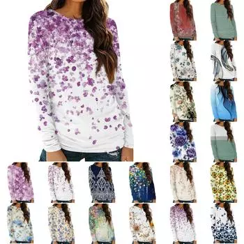 Женские рубашки с длинным рукавом и круглым вырезом, базовая футболка, повседневный топ, модные осенние наряды, приталенные футболки L армия зеленый