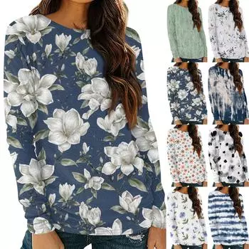 Женские рубашки с длинным рукавом и круглым вырезом, базовая футболка, повседневный топ, осенняя модная туника, облегающие футболки M коричневый