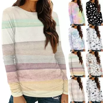 Женские рубашки с длинным рукавом и круглым вырезом, базовая футболка, повседневный топ, осенняя модная туника, облегающие футболки L бежевый