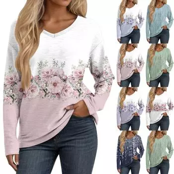 Женские рубашки с длинным рукавом и V-образным вырезом, базовая футболка, повседневный топ, осенняя модная туника, облегающие футболки M