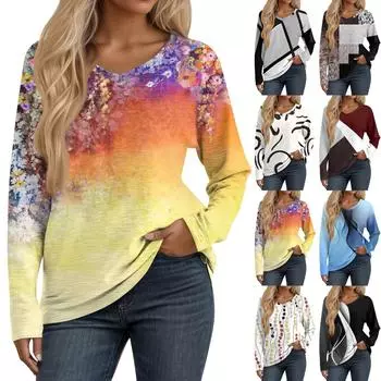 Женские рубашки с длинным рукавом и V-образным вырезом, базовая футболка, повседневный топ, осенняя модная туника, облегающие футболки M бежевый