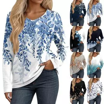 Женские рубашки с длинным рукавом и V-образным вырезом, базовая футболка, повседневный топ, осенняя модная туника, облегающие футболки L коричневый