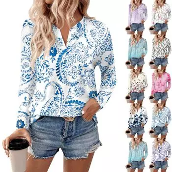 Женские рубашки с длинным рукавом и V-образным вырезом, базовая футболка, повседневный топ, осенняя модная туника, облегающие футболки L циан