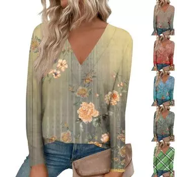 Женские рубашки с длинным рукавом и V-образным вырезом, нарядные повседневные топы, модные свободные туники, топы, блузки XXXL розовый