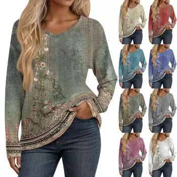 Женские рубашки с длинным рукавом и V-образным вырезом, базовая футболка, повседневный топ, осенняя модная туника, облегающие футболки XXXL зелёный