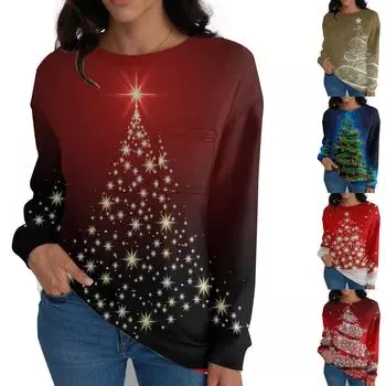 Женские рубашки с длинным рукавом, топы свободного покроя с круглым вырезом, повседневные осенние модные футболки, блузки с карманами, одежда L