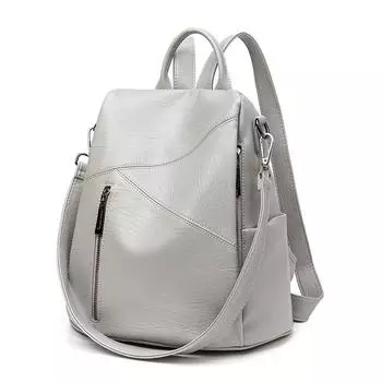 Женские рюкзаки из мягкой кожи, модная задняя сумка, брендовые женские дорожные сумки, рюкзаки, школьная сумка большой вместимости темно-зеленого