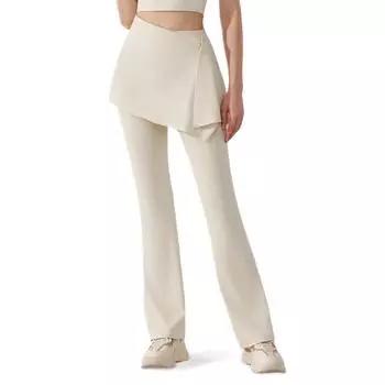 Женские съемные спортивные расклешенные брюки для йоги с высокой талией S чёрный