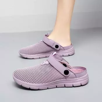 Женские сабо с открытой спиной, прогулочные кроссовки, летние сандалии для девочек, мюли, тапочки для девочек, большой размер EU: 36 чёрный