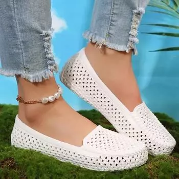 Женские сабо, прозрачные сандалии, домашняя нескользящая летняя обувь с дырочками, женские тапочки на плоской подошве, пластиковые женские садовые туфли из ЭВА для девочек 36 чёрный