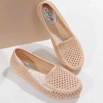 Женские сабо, прозрачные сандалии, домашняя нескользящая летняя обувь с дырочками, женские тапочки на плоской подошве, пластиковые женские садовые туфли из ЭВА для девочек 36