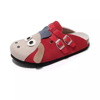 Женские сабо слипоны Animal Shoes Кожаные мюли с замшевой пробковой стелькой Сандалии 35