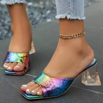 Женские сандалии 2024 года, летние новые дизайнерские сандалии на высоком каблуке, женские тапочки, большие уличные сандалии для платья, женская обувь на платформе 36