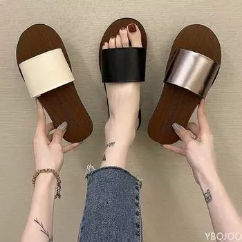 Женские сандалии 2024 года, летние повседневные удобные пляжные тапочки, модные сандалии на плоской подошве, женские уличные тапочки с закрытым носком Zapatillas Muje 35 бежевый