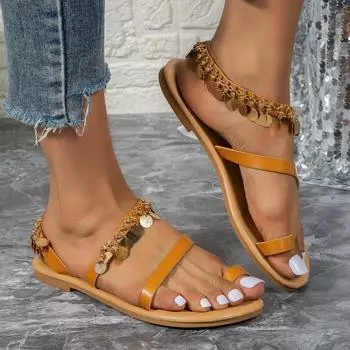 Женские сандалии без шнуровки, летние пляжные сандалии на плоской подошве, женские повседневные туфли с открытым носком, женские сандалии 35 коричневый