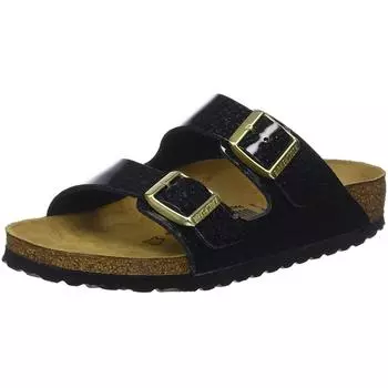 Женские сандалии Birkenstock Arizona с двойными пряжками Magic Snake из материала Birko-Flor черного цвета, US9/EU40