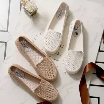 Женские сандалии для медсестры Youanmei 2240 Hollow: Удобные однотонные пляжные туфли без застежек Size 40 (24.5 cm) белый