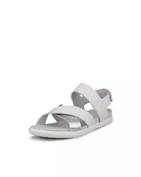 Женские сандалии ECCO Samara Flat, Белый/Чистое серебро, 8-8.5