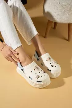 Женские сандалии Eva Comfort с высокой подошвой и золотой пряжкой DNZ225-24БежевыйСиний