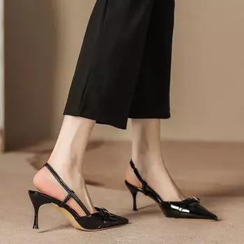 Женские сандалии H1933-38 с полузакрытым носком, высоким каблуком и одним ремешком для отдыха на открытом воздухе - новый стиль модной обуви. 38 абрикосовый