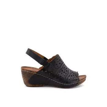 Женские сандалии из натуральной кожи Черные новые летние удобные дышащие повседневные качественные стильные легкие сандалии