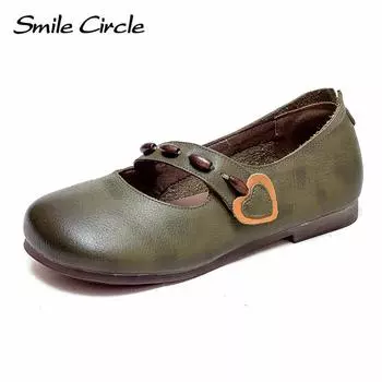 Женские сандалии из натуральной кожи, женские туфли на плоской подошве с пряжкой на толстом каблуке, модные повседневные летние сандалии