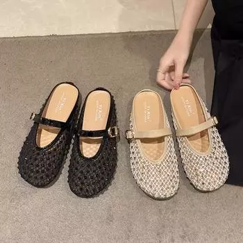 Женские сандалии из сетчатой ткани, дышащие, модные, универсальные, женские, новые, на плоской подошве, туфли Мэри Джейн для женщин Sandalias De Mujer 35