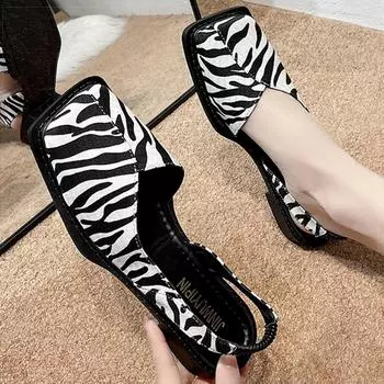 Женские сандалии Элегантная летняя обувь для женщин Летние сандалии Slip On Низкий каблук Сандалии Обувь Женские Новые Sandalias De Mujer 36