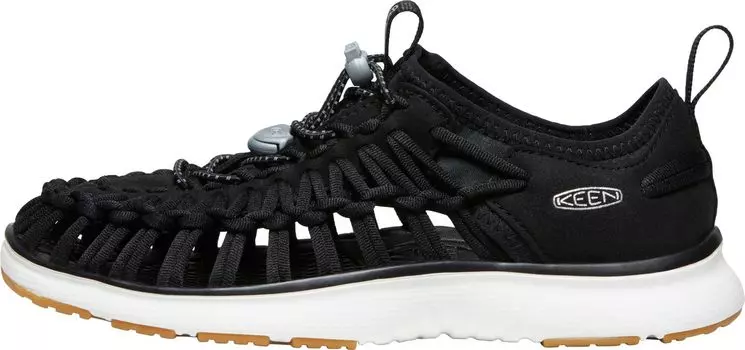 Женские сандалии KEEN Uneek O3 Breathable Two Cord Custom Comfort Fit Sneaker Style, черные/звездно-белые, 6