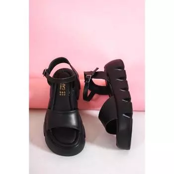 Женские сандалии Kerly Black High Base Base Flashing Sandals