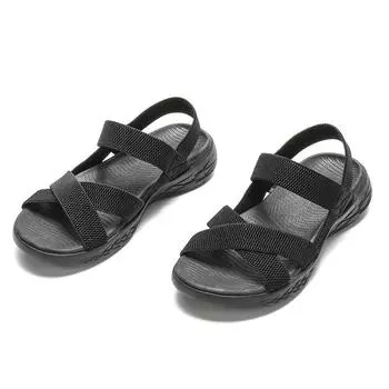 Женские сандалии, легкие босоножки на каблуке, летняя женская обувь, босоножки на танкетке и платформе, Sandalias Mujer, женская обувь на танкетке 36 чёрный