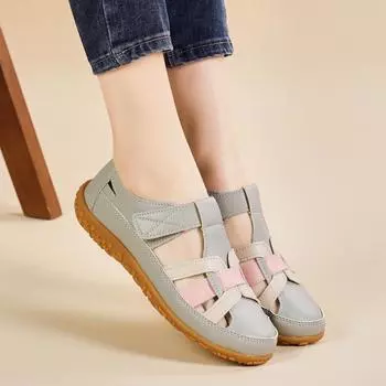 Женские сандалии, летние базовые вещи, пляжные туфли Мэри Джейн на плоской подошве, повседневные мягкие сандалии для ходьбы для девочек больших размеров EU:35 чёрный