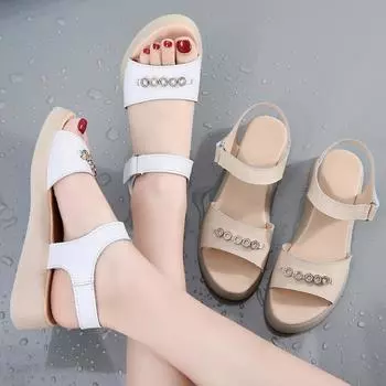 Женские сандалии летние Essentials Girl с открытым носком для повседневной ходьбы белые сандалии 35 белый