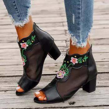 Женские сандалии летние новые модные дизайнерские полые сетчатые дышащие босоножки на высоком каблуке на платформе сексуальные туфли для вечеринок женские Zapatos 35