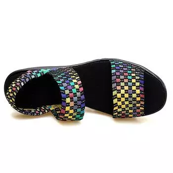 Женские сандалии, летние плетеные туфли для женщин, модные босоножки на танкетке, дышащие туфли на платформе, большой размер 35-41 4.5