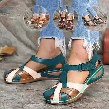 Женские сандалии Летние повседневные сандалии Женские элегантные туфли на танкетке Женские нескользящие женские туфли Женские сандалии 36 синий