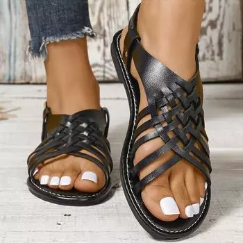 Женские сандалии Летние сандалии Обувь Женские сандалии на плоской подошве De Mujer Повседневная пляжная обувь Летняя обувь Женские сандалии на плоской подошве 36