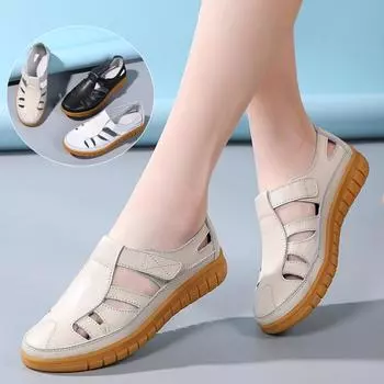 Женские сандалии летние удобные сандалии с круглым носком и полой щиколоткой женские мягкие пляжные туфли на мягкой подошве больших размеров zapatillas de deporte 22.5cm белый