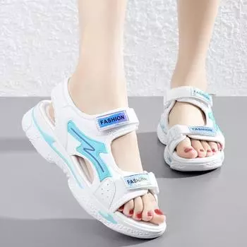 Женские сандалии летние уличные с открытым носком повседневные увеличивающие рост платформы милые белые женские спортивные сандалии большого размера пляжная обувь 35 розовый