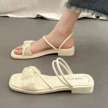 Женские сандалии, летняя обувь для женщин, повседневные сандалии-шлепанцы, нарядная пляжная обувь для двоих 36 чёрный