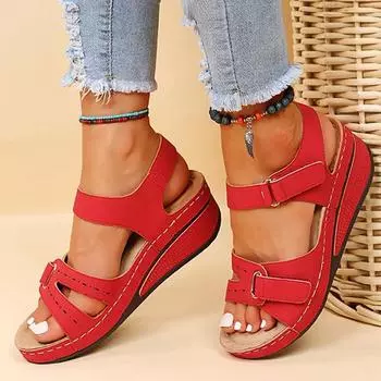 Женские сандалии, летняя обувь для женщин, сандалии на танкетке, легкая обувь на танкетке, летние сандалии Sandalias Mujer на платформе 35