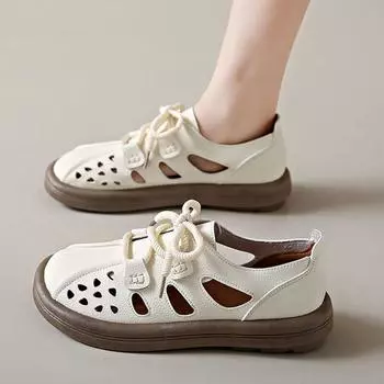 Женские сандалии, летняя женская обувь из натуральной кожи, женская обувь ручной работы, женские мокасины на плоской подошве, кожаная обувь 41EU/CN42 бежевый