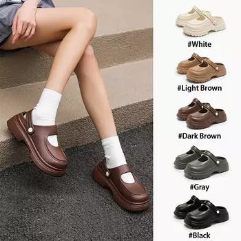 Женские сандалии Мэри Джейн, летняя мягкая обувь, женские нескользящие пляжные шлепанцы с закрытым носком 35 серый