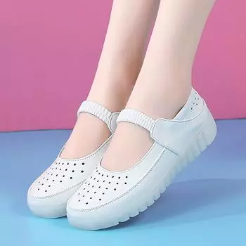 Женские сандалии Мэри Джейн на плоской подошве, кожаные белые повседневные летние пляжные туфли для беременных для девочек больших размеров EU:40