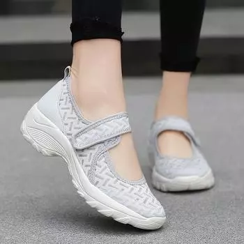 женские сандалии Мэри Джейн на танкетке нарядные прогулочные туфли кроссовки удобная платформа женская ортопедическая обувь спортивная повседневная обувь EU: 36 чёрный